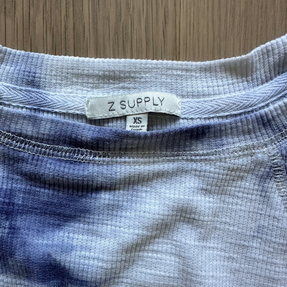 Z Supply Blue and White Cloud Claire Sweatshirt - Picture 3 of 3